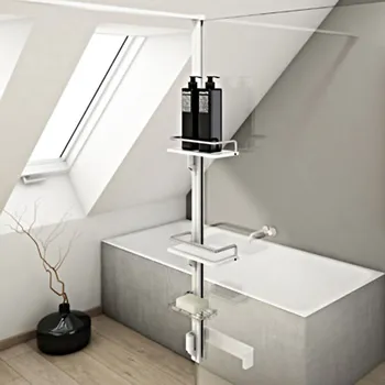 Mýdlenka SanSwiss KASF.50.1000 Stojan včetně poliček a držáku ručníku pro Walk-in zástěny EASY KASF.50.1000