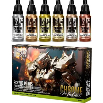 Plastikový model Chrome Metal Paints (6× 17 ml)