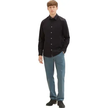 Pánská košile TOM TAILOR STREČOVÁ PÁNSKÁ KOŠILE - ČERNÁ 3XL