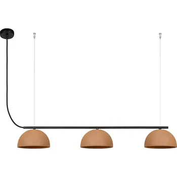 Luxcambra Závěsné hliněné svítidlo se třemi zdroji Absis Linear 3 Průměr: 170 mm, Barevná varianta: Černá / Terracotta 1581