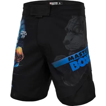Pánské kraťasy PitBull West Coast - pánské grappling shorts MASTER OF BOXING HILLTOP černé S
