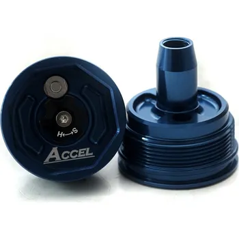 Osvětlení pro motocykl ACCEL horní víčko tlumiče přední s regulací HONDA CRF 450R 09-14; YAMAHA YZ/YZF 125/250/450/X 06-20, WRF 250/450 12-20, KAWASAKI KXF 450 08-14, SUZUKI RMZ 250 19, GAS GAS barva světle modrá (komplet-2 kusy) - (ACCEL horní víčko tlumiče přední s regulací)
