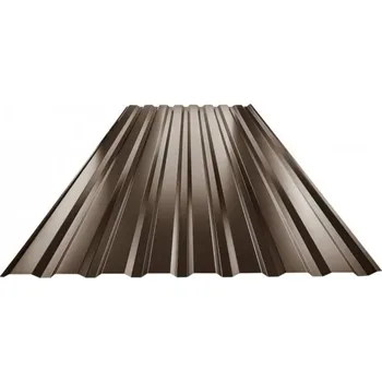 Střešní krytina Plech trapézový tmavě hnědý RAL 8028, TR18B - stěnový 0,55mm lesklý