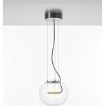 Brokis Závěsné svítidlo Big One PC1335, Small, ø 35 cm Barva skla: Šedá kouřová - transparentní sklo, Barva el. vedení: Textilní kabel - černý, Barva vnitřního skla: Šedá kouřová - transparentní sklo