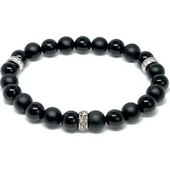 Náramek Minerální náramek onyx - SÍLA ONYXU (Náramek z minerálu onyxu (mat a lesk))