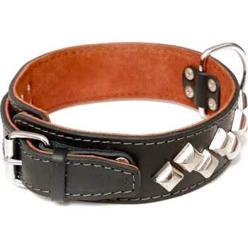 Obojek pro psa BAFPET Kožený obojek MOLOSS, zdobený pyramidami 2ř. Barva: Černá, Rozměr: 50mm x 55cm /50-56/ 08115