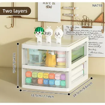 Stolní organizér se zásuvkami na kancelářské potřeby - 3 velikosti Varianta: Dvoupatrový - bílý