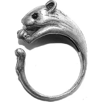 Prsten Stříbrný prsten křeček - DN179 (Stříbrný křeček prsten , přírodní granát)