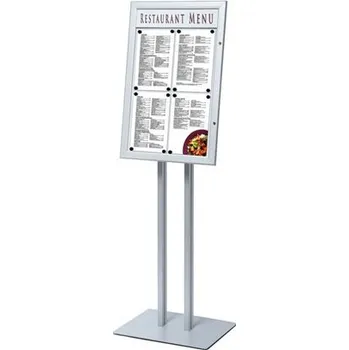 Volně stojící uzamykatelná MENU vitrína 4xA4 s osvětlením SCZPOLE4xA4LED