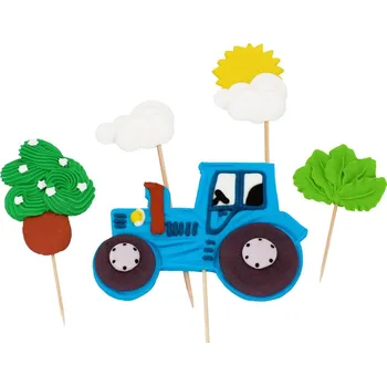 Cake Masters Cukrové zápichy traktor/farma 5 ks Jedlá dekorace na dort Cake Masters Cukrové zápichy traktor/farma 5 ks
