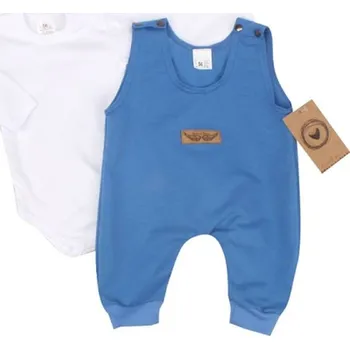 Kojenecké oblečení Z&Z 2-dílná soupravička body + láclové kalhoty - modrá 68 (4-6m)