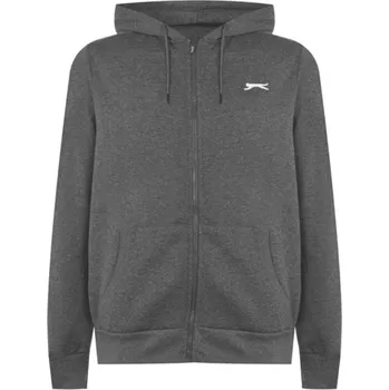Pánská mikina Slazenger mikina na zip s kapucí pánská Barva: Šedá, Velikost: L