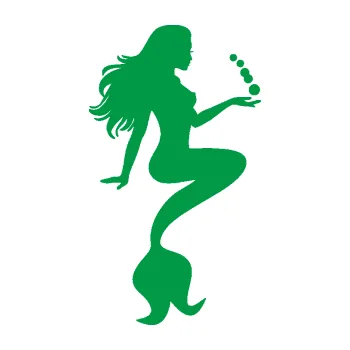 Samolepící dekorace Mořská panna 005 pravá s bublinkami (12 - zelená) SAMOLEPKA NA AUTO, NÁLEPKA, FÓLIE, POLEP, TUNING, VLASTNÍ TEXT, TISK, AUTOSAMOLEPKY.cz, POLEPY, OBRÁZEK, LOGO, 3D STICKERS