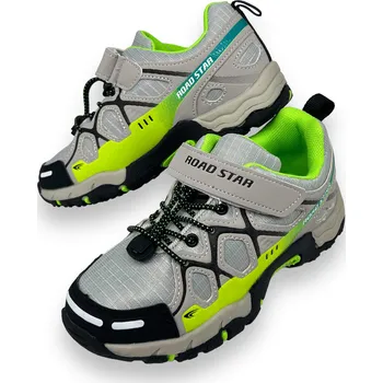 Chlapecké tenisky Road Star Chlapecké šedé tenisky suchý zip 03 Barva: Černá, Velikost: 33