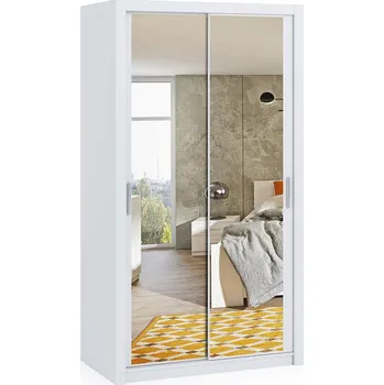 Šatní skříň BONO b | šatní skříň | 120 cm | se zrcadlem | bílá