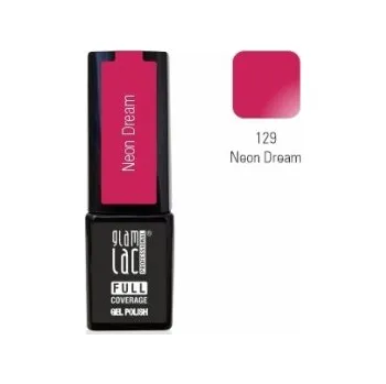 Umělé nehty GlamLac Gel lak růžový - 129 Neon Dream 6 ml