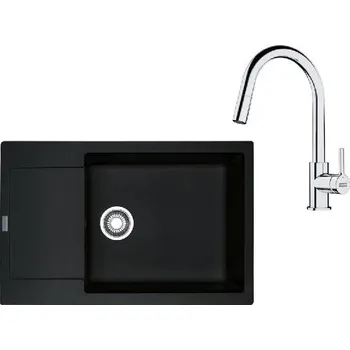 Granitový dřez Franke Sety - Kuchyňský set G260O, fragranitový dřez MRG 611-78 BB a baterie FS 3229.031, onyx/chrom 114.0700.724