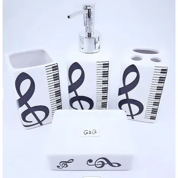 Dávkovač mýdla AB Production 4 dílná koupelnová sada MUSIC