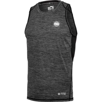 Pánské oblečení PitBull West Coast - Pánský Tank Top Performance SMALL LOGO tmavě šedý melír 2XL