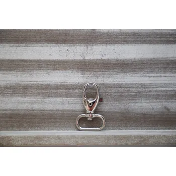 Kovová karabina otočná - průvlek 20 mm - nikl