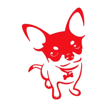 Polep vozidla SAMOLEPKA Pes 186 pravá čivava (10 - červená) NA AUTO, NÁLEPKA, FÓLIE, POLEP, TUNING, VLASTNÍ TEXT, TISK, AUTOSAMOLEPKY.cz, POLEPY, OBRÁZEK, LOGO, SAMOLEPKY