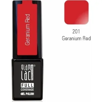 Umělé nehty GlamLac Gel lak červený - 201 Geranium Red 6 ml