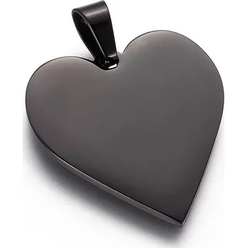Přívěsek Černý ocelový přívěsek srdce
