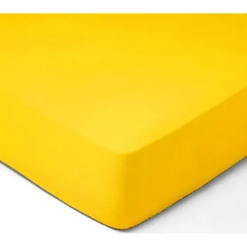 Prostěradlo DekorTextil Jersey napínací prostěradlo žluté ROZMĚR: (š/d/v) 200 x 200 x 20 cm