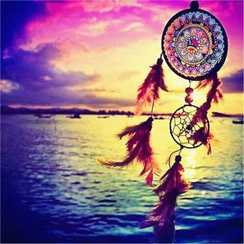 Diamantové malování Diamantové malování - Lapaů snu v západu slunce - č. 780 45x45 cm