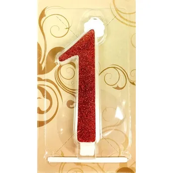 Dortová svíčka Dortisimo Dortová svíčka 1 červená