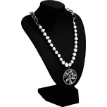 Dámský náhrdelník z chirurgické oceli a umělých perliček Strom života, stříbrný