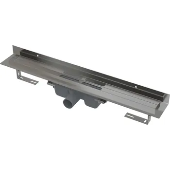 ALCAPLAST Wall - Podlahový žlab s okrajem pro plný rošt a s pevným límcem ke stěně ALC-APZ16-300