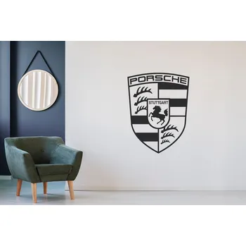 Samolepící dekorace Lepy.cz Samolepka na zeď Porsche - Logo Velikost (šířka x výška): 92x120cm, Barevná varianta: Levandulová