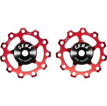 přehazovačka CEMA bearing CEMA kladky hliníkové Barva: Červená, Typ ložiska: Nerezová ocel, Typ: Campagnolo 11 silniční