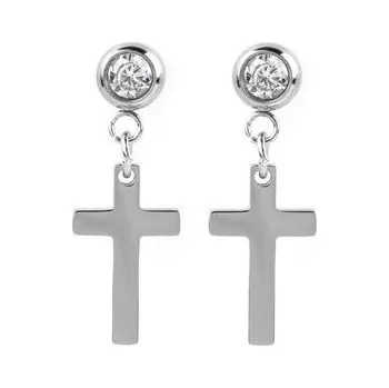 Náušnice Náušnice křížky s kamínky
