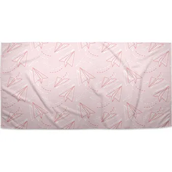 Osuška Sablio Ručník Růžové papírové vlaštovky - 50x100 cm