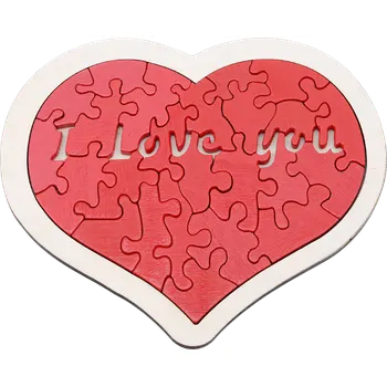 Hlavolam Dřevěný hlavolam - Srdce - Puzzle - "I Love You"
