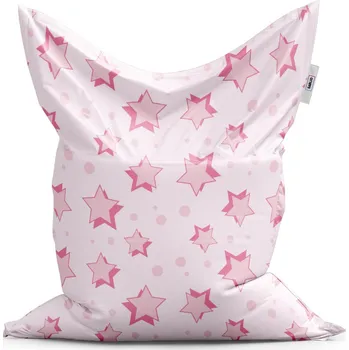 Sedací pytel Sablio Sedací vak Classic Růžové hvězdy - 150x100 cm