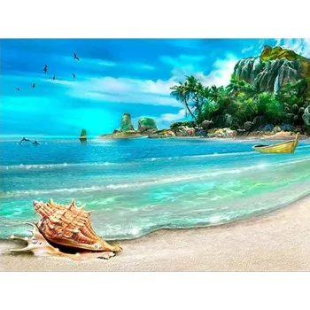 Diamantové malování Diamantové malování - Plaž s mušli - č. 439 40x50 cm