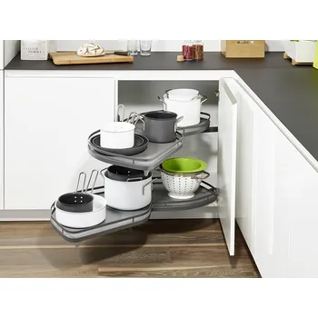 Nábytkové kování KES 234623 LeMans II, rohové police, Arena Style, 500mm, pravý - antracit (KES 234623 LeMans II, rohové police, Arena Style, 500mm, pravý - antracit)