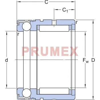 SKF NX 20 jehlové ložisko kombinované