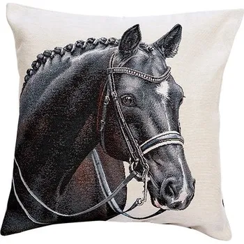 Polštář NábytekProNás Dekorační polštářek Kůň - hnědočerný