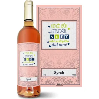 Víno Sablio Růžové víno Když Bůh stvořil šéfy: 0,75 l