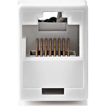 Síťový kabel Nedis síťová spojka CAT5 zásuvka RJ45 8P8C – zásuvka RJ45 8P8C, bílá (CCGB89005WT)