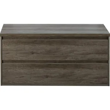 Koupelnový nábytek Koupelnová skříňka pod umyvadlo Porto 120 cm s umyvadlovou deskou dub Nebraska