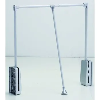 Nábytkové kování StrongWire sklopná šatní tyč, 860-1200mm, stříbrná/alu (StrongWire sklopná šatní tyč, 860-1200mm, stříbrná/alu)