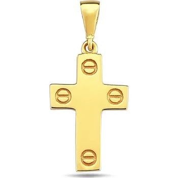 Přívěsek Lillian Vassago Zlatý přívěsek křížek s gravírem LLV98-GP019