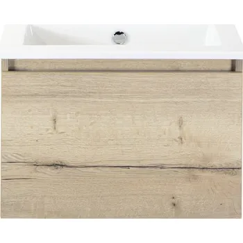 Koupelnový nábytek Koupelnový nábytkový set Sanox Frozen barva čela dub přírodní ŠxVxH 61 x 42 x 46 cm s keramickým umyvadlem bez otvoru na kohout