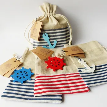 Dárková krabička Plátěný sáček nejen na kosmetiku (plátěný dárkový sáček námořnický)