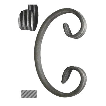 Zábradlí Céčko 150 x 75 mm, 12 x 6 mm, široké rozkování, hladké